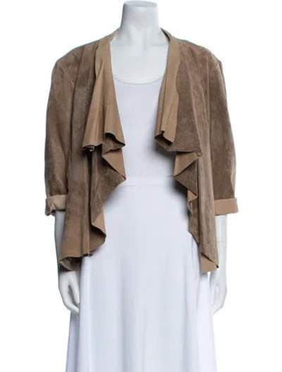 Pre-owned Neiman Marcus Leather Jacket In Neutral