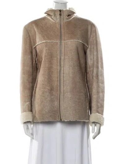 Pre-owned Neiman Marcus Leather Jacket In Neutral