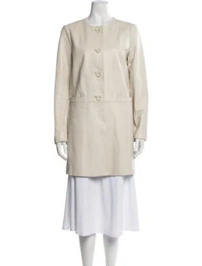 Pre-owned Neiman Marcus Leather Jacket In Neutral