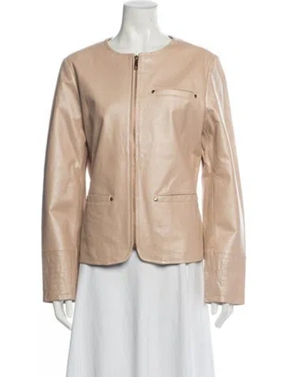 Pre-owned Neiman Marcus Leather Jacket In Pink