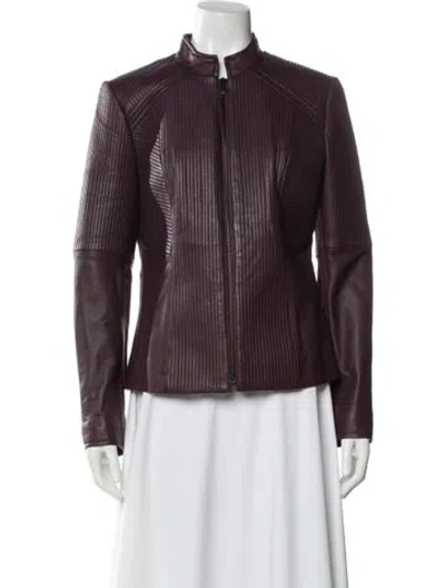 Pre-owned Neiman Marcus Leather Jacket In Purple