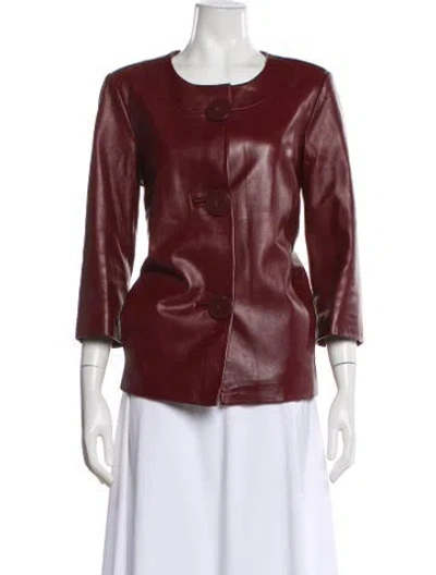 Pre-owned Neiman Marcus Leather Jacket In Red