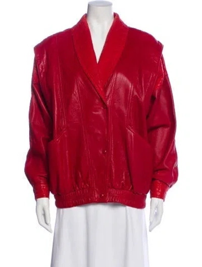 Pre-owned Neiman Marcus Leather Jacket In Red