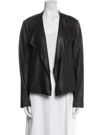 Pre-owned Neiman Marcus Leather Jacket W/ Tags In Gray