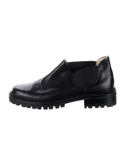 Pre-owned Neiman Marcus Leather Loafers In Black