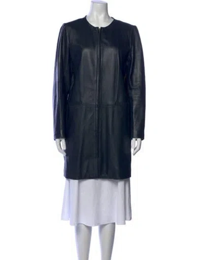 Pre-owned Neiman Marcus Leather Long Dress In Blue