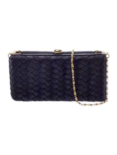 Pre-owned Neiman Marcus Leather Minaudière In Blue