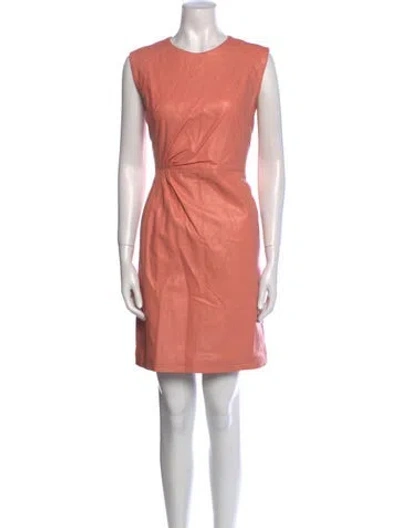 Pre-owned Neiman Marcus Leather Mini Dress In Pink