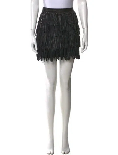 Pre-owned Neiman Marcus Leather Mini Skirt In Black