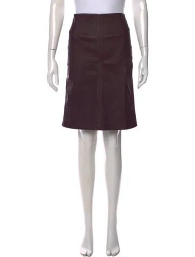 Pre-owned Neiman Marcus Leather Mini Skirt In Purple