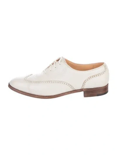 Pre-owned Neiman Marcus Leather Oxfords In White