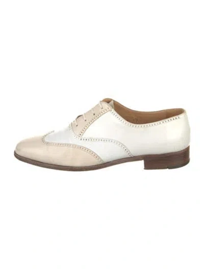Pre-owned Neiman Marcus Leather Oxfords In White