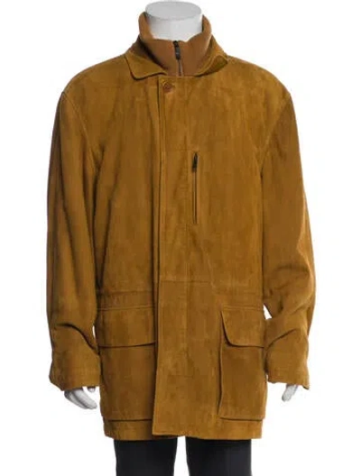 Pre-owned Neiman Marcus Leather Parka In Brown