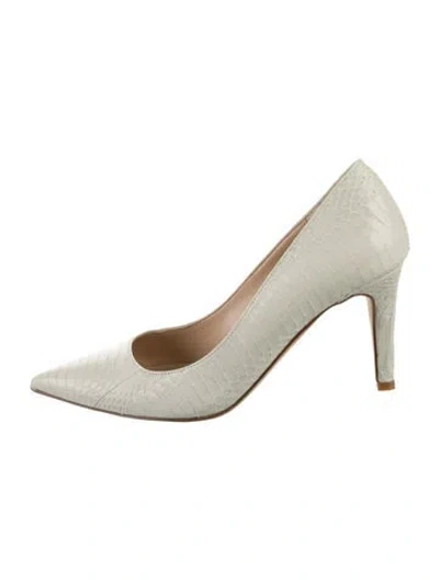 Pre-owned Neiman Marcus Leather Pumps In Gray