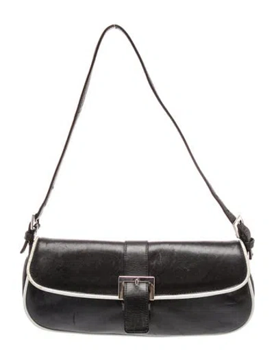 Pre-owned Neiman Marcus Leather Shoulder Bag In Black