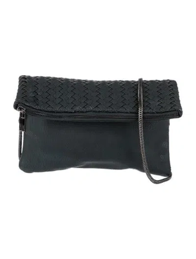 Pre-owned Neiman Marcus Leather Shoulder Bag In Gray