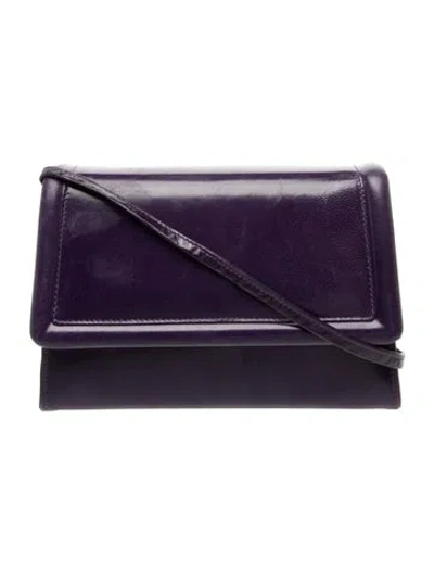 Pre-owned Neiman Marcus Leather Shoulder Bag In Purple