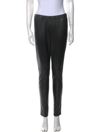 Pre-owned Neiman Marcus Leather Skinny Leg Pants In Black
