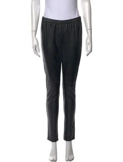 Pre-owned Neiman Marcus Leather Skinny Leg Pants In Black