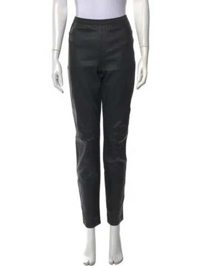Pre-owned Neiman Marcus Leather Skinny Leg Pants In Black