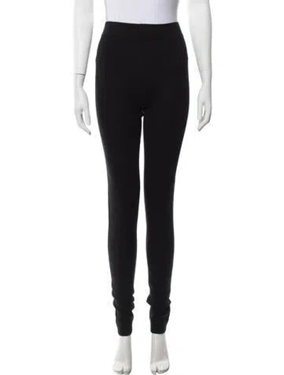 Pre-owned Neiman Marcus Leather Skinny Leg Pants In Black