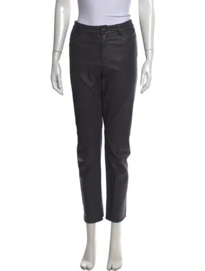 Pre-owned Neiman Marcus Leather Straight Leg Pants In Black