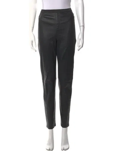 Pre-owned Neiman Marcus Leather Straight Leg Pants In Black