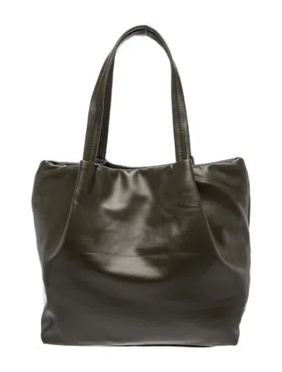 Pre-owned Neiman Marcus Leather Top Handle Bag In Gray