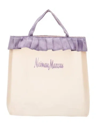 Pre-owned Neiman Marcus Leather Top Handle Bag In Neutrals