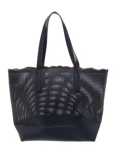 Pre-owned Neiman Marcus Leather Tote In Blue