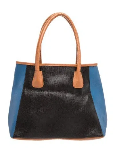 Pre-owned Neiman Marcus Leather Tote In Blue