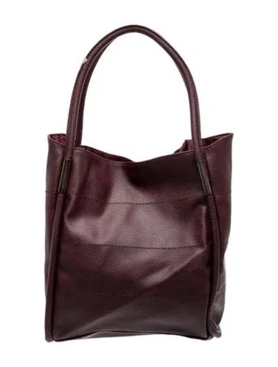 Pre-owned Neiman Marcus Leather Tote In Burgundy