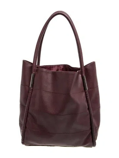 Pre-owned Neiman Marcus Leather Tote In Burgundy