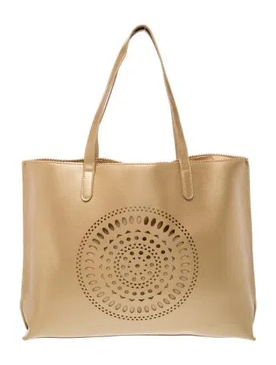Pre-owned Neiman Marcus Leather Tote In Gold