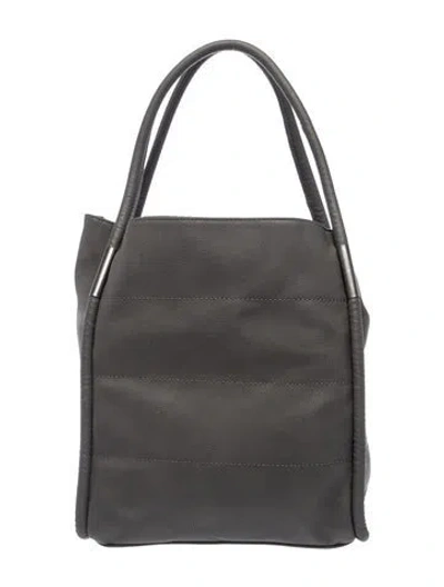 Pre-owned Neiman Marcus Leather Tote In Grey