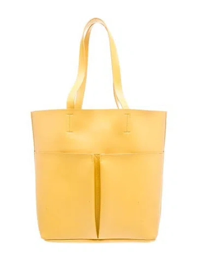 Pre-owned Neiman Marcus Leather Tote In Yellow