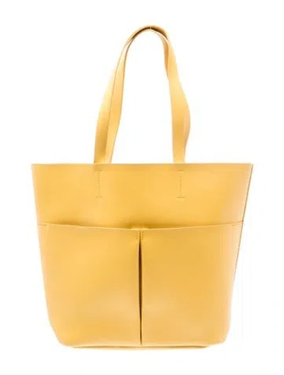 Pre-owned Neiman Marcus Leather Tote In Yellow