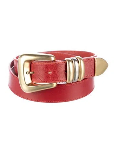 Pre-owned Neiman Marcus Leather Waist Belt In Red