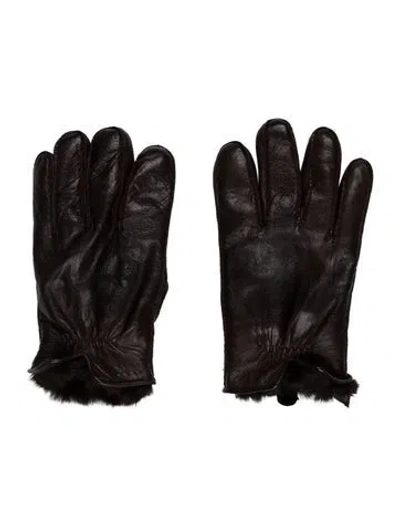 Pre-owned Neiman Marcus Leather Winter Gloves. In Brown