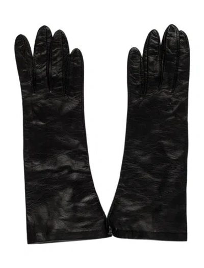 Pre-owned Neiman Marcus Leather Winter Gloves W/tags In Black