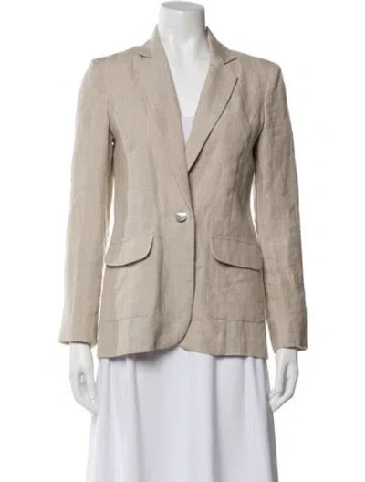 Pre-owned Neiman Marcus Linen Blazer In Gray