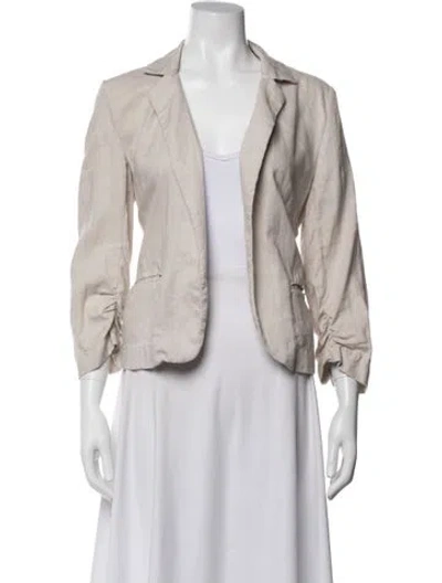 Pre-owned Neiman Marcus Linen Blazer In Neutral