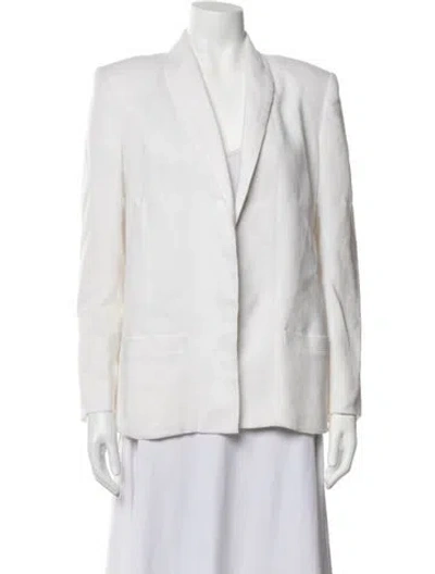 Pre-owned Neiman Marcus Linen Blazer In White