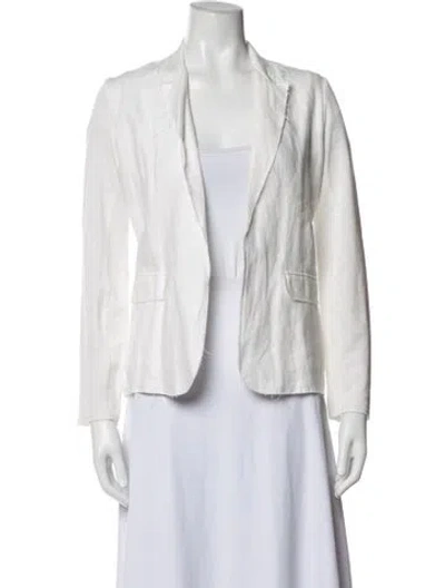 Pre-owned Neiman Marcus Linen Blazer In White