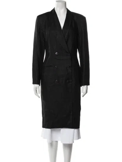 Pre-owned Neiman Marcus Linen Coat In Black