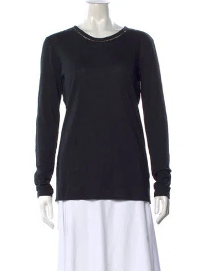 Pre-owned Neiman Marcus Linen Crew Neck T-shirt In Black