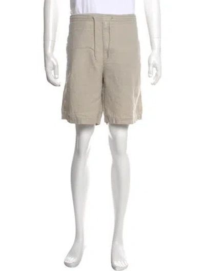 Pre-owned Neiman Marcus Linen Flat Front Shorts In Neutral