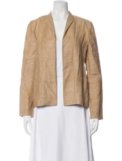 Pre-owned Neiman Marcus Linen Jacket In Brown