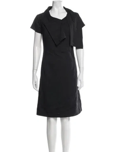 Pre-owned Neiman Marcus Linen Knee-length Dress In Blue
