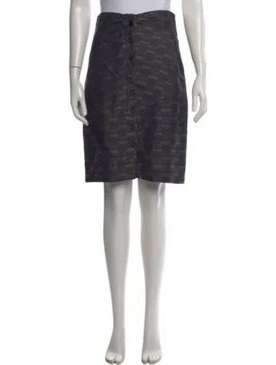 Pre-owned Neiman Marcus Linen Knee-length Skirt In Gray